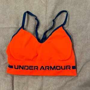 Under Armour padded sports bra size M, bright orange and blue